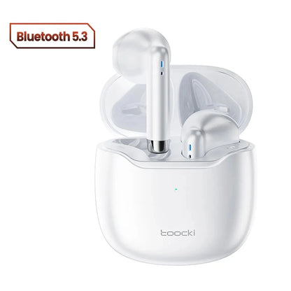 Toocki HE-080 TWS Wireless Earphones (Bluetooth 5.3) with Charging Case & IPX4 Sweat-Resistant Finish