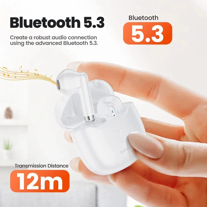 Toocki HE-080 TWS Wireless Earphones (Bluetooth 5.3) with Charging Case & IPX4 Sweat-Resistant Finish