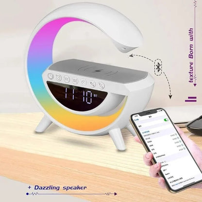 Atmosphere Night Light with Wireless Phone Charger & AIO LED Table Lamp (15W, White, BT-3401)