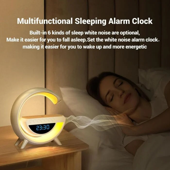 Atmosphere Night Light with Wireless Phone Charger & AIO LED Table Lamp (15W, White, BT-3401)