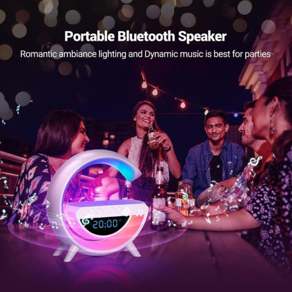 Atmosphere Night Light with Wireless Phone Charger & AIO LED Table Lamp (15W, White, BT-3401)
