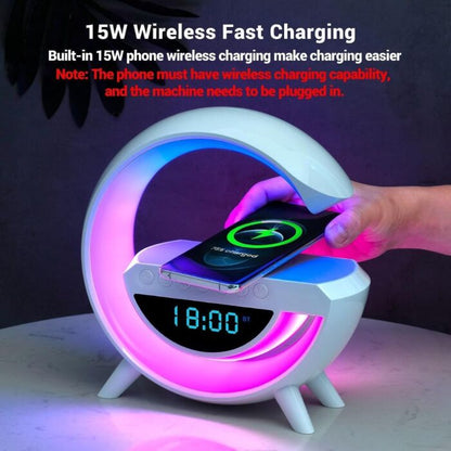 Atmosphere Night Light with Wireless Phone Charger & AIO LED Table Lamp (15W, White, BT-3401)