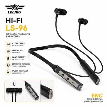 Lelisu Neckband LS-96 Wireless Bluetooth Neckband