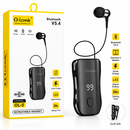 O-LONNIE OL-5 Bluetooth V5.4 Retractable Wireless Headset