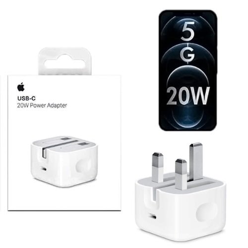 iPhone USB-C Adapter 20W PD Fast Charger (UK Pin)