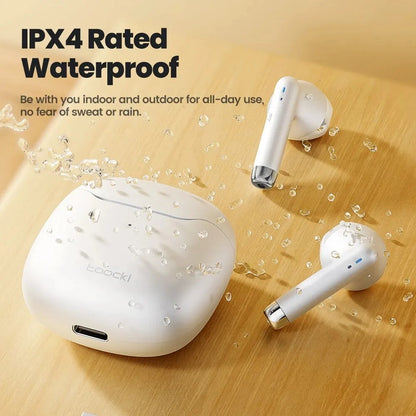 Toocki HE-080 TWS Wireless Earphones (Bluetooth 5.3) with Charging Case & IPX4 Sweat-Resistant Finish