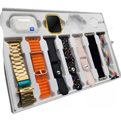 i20 Ultra Max Suit Smart watch with 7 in 1 Straps & Free Airpods Multicolor Strap Free Size
